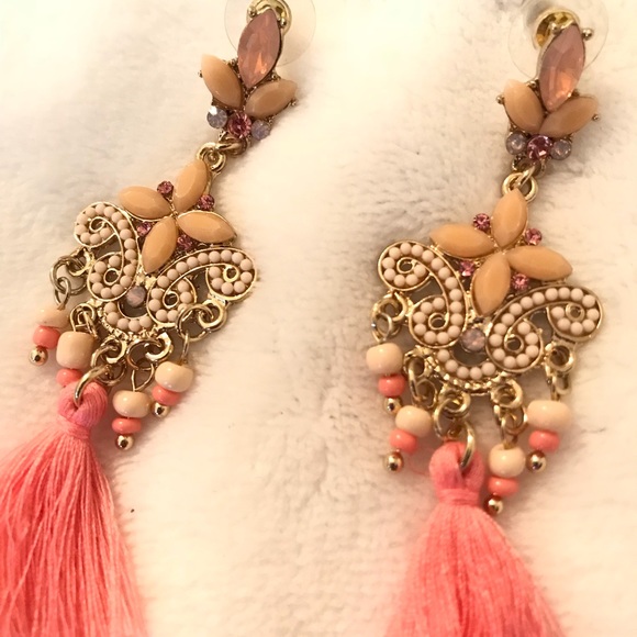 Statement jewelry earrings pink chandelier - Picture 4 of 4